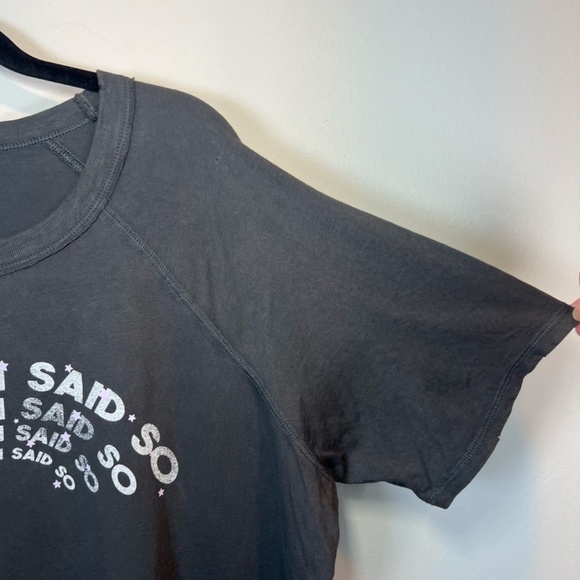 Aerie Women's Classic Graphic Tshirt Gray Distressed Because I Said So Sz Medium - Picture 5 of 12